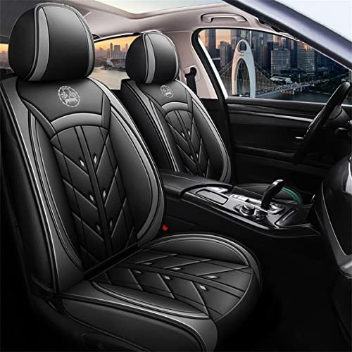 maiqiken Autositzbezug Für Hyundai Tucson 2005-2025 Komplettset 5 Sitze sitzbezüge Allwettereinsatz Auto PU Ledersitzbezug Vorne und Hinten 5 Stück, Standard Version - Grau