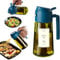 TrendPlain Spruzzino Olio per Friggitrice Aria 470ml, Dosatore Olio 2 in 1, Oliera Spray per Cucina, Insalata e Aceto, Accessori Cucina con Etichette e Protezione dalla Luce - Blu Navy