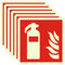 6 Pezzi Cartello Estintore, Cartello Estintore Pvc, Autoadesivi 15x15 cm, Conformi ISO per Sicurezza Antincendio, Cartello Estintore Piccolo per Esterno e Interno
