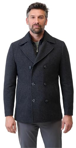 RICANO Vincenzo Herren Caban Jacke – Klassischer Stil und durchdachte Funktionalität (DE/NL/SE/PL, Alphanumerisch, L, Regular, Regular, Grau)