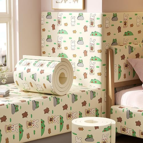 APMOE Imprimé Animalier Coussin Mural Tete de Lit 200 cm, Panneaux Muraux Rembourrés, 3D Anti-Collision Panneau Mural Decoratif pour Chambre d'enfants, Mousse Acoustique Protection(O,20x200 cm)