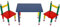 Licht-Erlebnisse Tischgruppe Kinderzimmer 2 Stühle + Tisch 60 cm breit Buntstift Design bunt Tisch Stuhl Gruppe Kinder