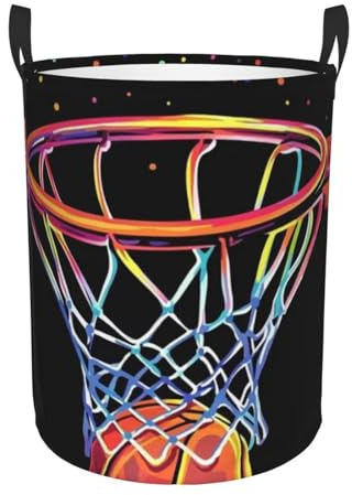 Basketball Laundry Basket Hamper Large Kids Storage Basket Toy Organizer Bins For College Dorms, Boys Girls Baby Bedroom,Bathroom
