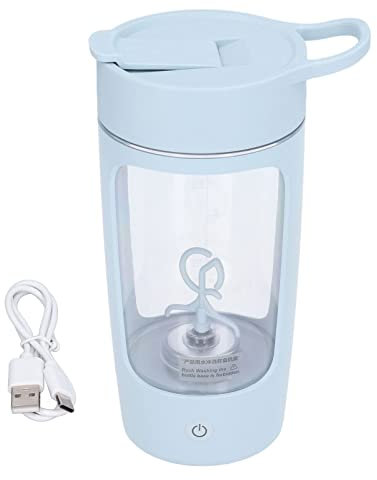 Nikou Botella de Shaker Electric BPA Copa de mezcladora de polvo portátil Ligero de 650 ml de carga USB para la oficina en casa