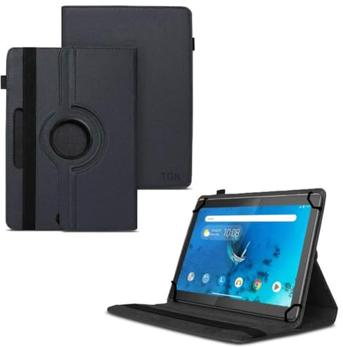 World biz 10 inch Tablet Case - Universal Stand Case Folio Cover Leather 360° Rotating Case Fits for Samsung Tab A7/A8, Tab A9 plus 11,iPad 9.7/10.2,iPad 10.9, Lenovo Tab M10, Fire HD 10 (Black)