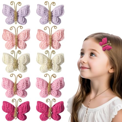 10 Piezas Clips Pelo Bebes Mariposa pinzas pelo niña, Pinzas Pelo Bebe de felpa Accesorios Accesorios para Cabello para Niños Pequeñas Niñas