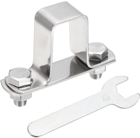 QUARKZMAN U Förmige Vierkantrohr Klemme 20x40mm U Förmige Halterung 304 Edelstahl Vierkantband Klemme Mit Bolzenplatte Muttern Und Schraubenschlüssel Für Rohre Geländer