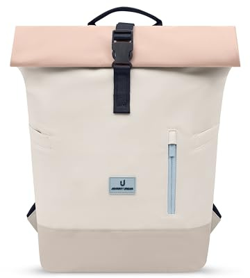 Johnny Urban Rolltop Rucksack Damen & Herren Beige Rosa - Luca Small | Tagesrucksack mit Laptopfach für Arbeit Uni Schule Reise, 11 l, Wasserabweisend