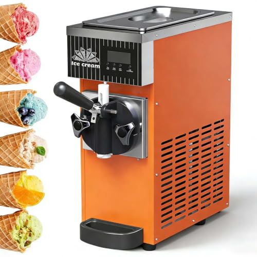 Macchina per gelato professionale monogusto, gelatiera soft professionale | Pannello LCD, pulizia automatica, pre-raffreddamento, macchina per dessert da banco per ristoranti e negozi