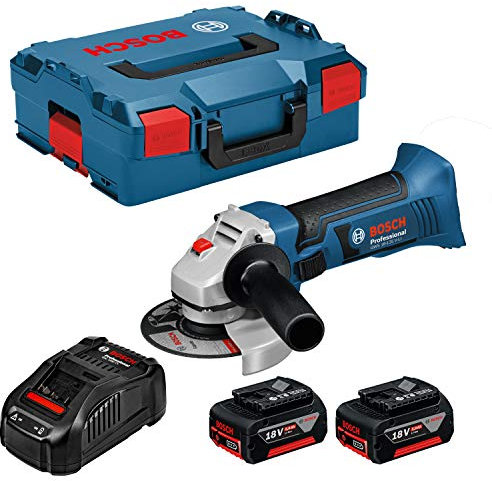 Bosch Professional GWS 18 V-LI + 2 batteries 18 V 5 Ah + L-Boxx 060193 A30L