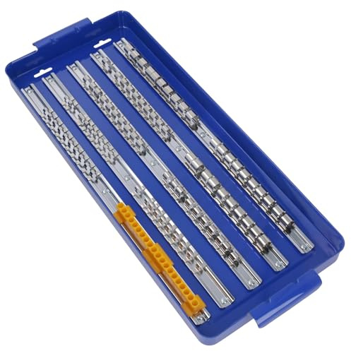110pc Socket Set Rail/Rack Tray Clips Tool Box Storage 1/4 / 3/8 and 1/2 AN051