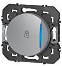 Legrand 600117 Poussoir simple avec voyant lumineux et marquage cadenas dooxie 6A 250V~ finition alu