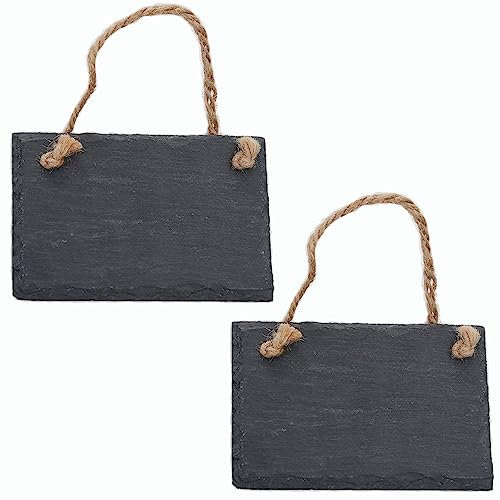 Schiefertafel zum Aufhängen mit Juteband Memotafel Kreidetafel Wandeko (2, 9 cm Tafel)