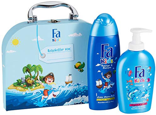 FA KIDS Geschenkset Meerjungfrau mit 250ml Duschgel & Shampoo, 250ml Flüssigseife und FA KIDS Spielkoffer, 1er Pack (1 x 500 ml)