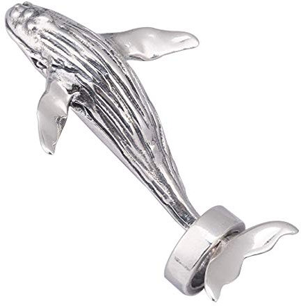 Vintage Echt 925 Sterling Silber Buckelwal Anhänger Ozean Wal Schmuck für Herren Damen