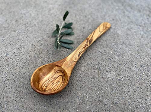 Louche en bois d'olivier, petite louche en bois dur faite à la main