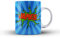 iCaseDesigner Personalised Comic Caption Ceramic Mug with Name or Message - 3. Blue with Orange Text