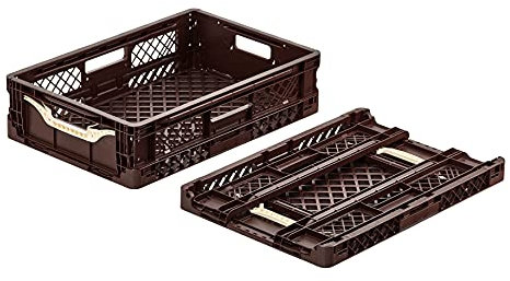 DIE BOX FABRIK Klappbox stabil 600x400x154 mm | Sehr robuste Klappkiste, Einkaufskiste klappbar mit Griffen, Made in Germany