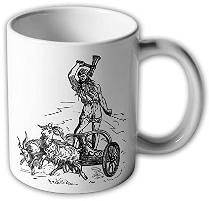 Tasse Thor mit Streitwagen Ziegen-Böcke Hammer Mjölnir Hammer #37046