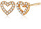Women's Rose Gold Heart Stud Earrings, Cute Cubic Zirconia Heart Earrings, Jewellery Gift for Teen Girls