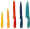 MasterChef Messer Set, Küchen Messerset ink. Kochmesser, Gemüsemesser, Schälmesser, Schneidemesser & Brotmesser, Scharfe Messer Edelstahl, Antihaftbeschichtete, Soft-Touch-Griffe, 5-teilig, Multicolor