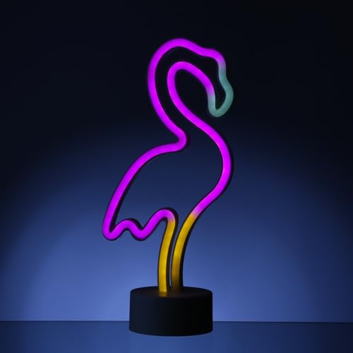 LED NEON Figur FLAMINGO Neonlicht Neonschild Leuchtfigur Batteriebetrieben USB 30cm