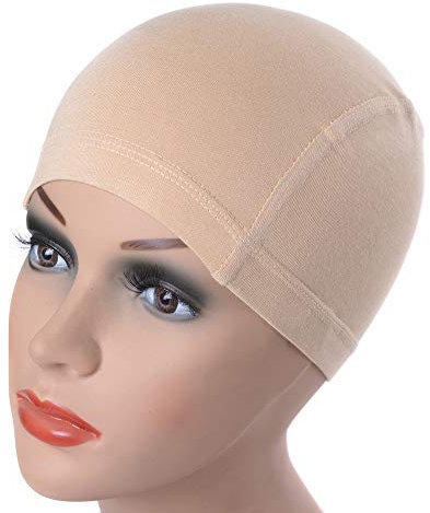 1 Stück Wig Cap Bambus Kappe unter Perücke zu Tragen Elastische Bambus Stoff Perückenkappe (Beige)
