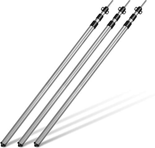 normani Aufstell-Stange Zeltstange Teleskop-Tarpstange 94-240 cm mit Befestigungsösen und Bodenspitze - Alu Stützstange Farbe 4Stück