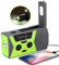 BIGFOX Radio De Emergencia Portátil, Solar Radio AM/FM/NOAA con Banco de Energía de 2000 mAh, Linterna LED, Alarma SOS y Luz de Lectura, Verde