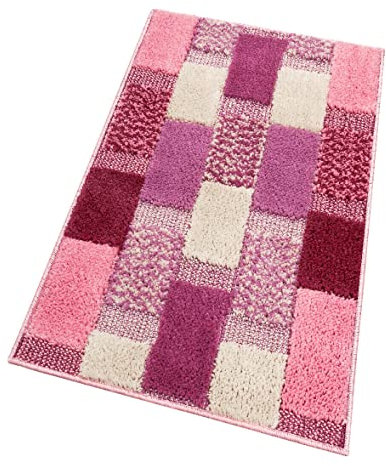 emmevi - Lila Modell - Saugfähig und Made in Italy rutschfeste Badematte für einzigartigen Komfort Hand- und maschinenwaschbar 60x140 cm Höhe 7 mm Rosa