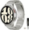 Miimall Cinturino per Galaxy Watch 6/5/4/FE 40mm 44mm, Pro 45mm, Watch 6/4 Classic 47mm 46mm 43mm 42mm, Band in Titanio Senza Lacune, Band Leggero e Regolabile per Galaxy Watch 6/5/4/FE, Titanio