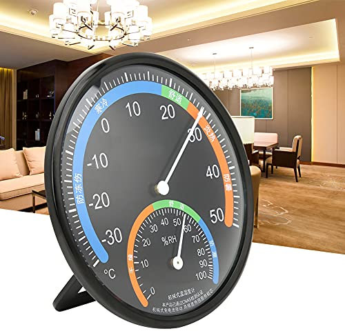 Thermomètre Rond avec Hygromètre, Thermomètres Muraux Thermomètre Extérieur pour Terrasse