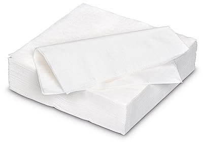 Servietten aus Papier 25x25cm 50 Stück - FARBAUSWAHL in 25x25/33x33/40x40cm - Einweg Cocktailservietten 2-lagig - Einfarbige Papierservietten für Hochzeit, Geburtstag und Alltag - Weiß