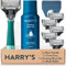 Harry's Razors for Men - Men's Razor Set with Tropical Green Handle, 5 Razor Blade Refills, Travel Blade Cover, 60ml Shave Gel