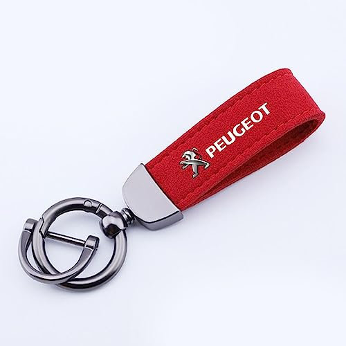 Porte-clés de Voiture, pour Peugeot 108 208 408 508 Clé de Voiture Anneau Pendentif Multifonction Présent Accessoires,Red1-A