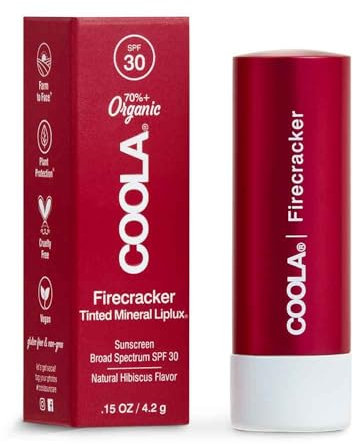 COOLA Mineral Liplux® Organic Tinted Lip Balm Sunscreen SPF 30 Firecracker, 4.2g