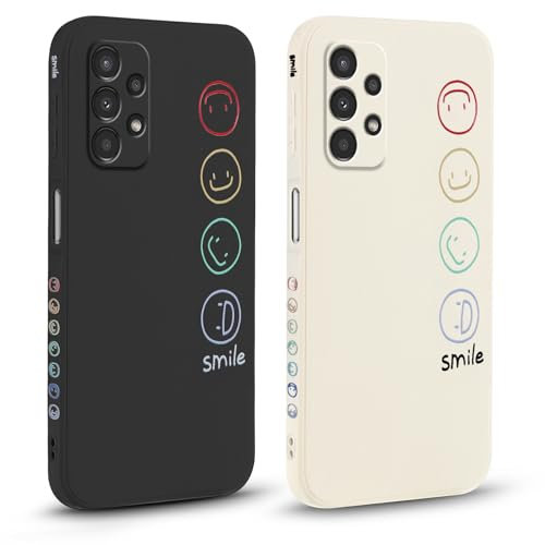Pnakqil 2 stück Handyhülle für Samsung Galaxy A13 4G 6.6,Hülle Süßes Bemaltes Smile Face Design Case Weiche Tasche für Damen Geschenk Modische Dünn Kameratasche Schutzhülle für Samsung A13 4G