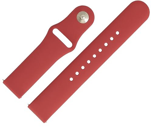 MARBURGER Uhrenarmband 22mm Kunststoff Rot XL Smartwatch Fitness Silikonband Sport Armband - Easy Fix Automatik-Federsteg Quickrelease Schnellverschluss 9692240000120
