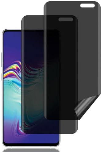 Sichtschutz Schutzfolie für Samsung Galaxy S10 5G [2 Stück], Privacy Schutzfolie, Sichtschutzfolie, Fingerabdruck-ID-Kompatibel, Kratzfest, Blasenfrei, Anti-Spy TPU Displayschutzfoli für Galaxy S10 5G