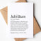 KAMEWI® Grußkarte JUBILÄUM Definition | Klappkarte mit Briefumschlag aus Kraftpapier | Rente Geschenk Rentner Arbeitskollegen Abschied Kollegin Herzensmensch