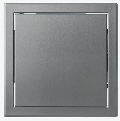Metall Revisionsklappe 20x20 cm - Serviceklappe zur Inspektion und Abdeckung - 200x200mm Revisionstür mit Schnappverschluss - Inspektionstür Zugangstür Wartungsklappe - Edelstahl