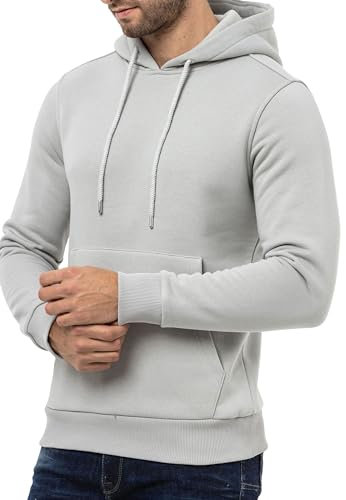 Cipo & Baxx Herren Hoodie Sweatshirt CL557 Grau – Stylischer Pullover im Casual Streetwear Look mit Kapuze & Kängurutasche – Bequemes Oberteil für Alltag & Freizeit - CL557 Grau M