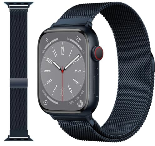 Originale Loop Milanese in Acciaio Inossidabile Compatibile con Apple Watch Cinturino 49mm 46mm 45mm 44mm 42mm 41mm 40mm 38mm, per iWatch Ultra/Ultra 2, SE, Serie 10 9 8 7 6 5 4 3 2 1