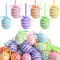 Watayo Ostereier zum Aufhängen, 4,1 cm, gestreift, Ostereier mit Schleife, Glitzer-Osterdekoration, Eier, Baumschmuck für Party, Geburtstag, Haus, Garten, Dekoration, 30 Stück