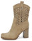 IF Fashion Stivali Stivaletti Tronchetti da Donna Traforato Camoscio Sintetico Con Tacco XG115 beige N.39