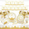 BOX And Tree| Eid Mubarak Vaisselle Jetable Décoration – 52 pieces – 10x Grande Assiette, 10 Moyen Assiette, 10 Serviette,10 Gobelet, 10 Decoration Ballon ,1 Banderole , (Vaisselle)