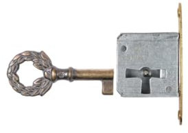 Holzando Möbelschloss Einsteckschloss mit Schlüssel 001200-3019 Links - Dornmaß 20mm - Halmlänge 22mm