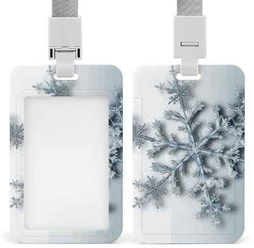 Porte-badge transparent en forme de flocon de neige rétractable à clip en plastique étanche avec cordon de protection vertical pour carte de travail, porte-nom, porte-nom pour travail, bureau, médecin