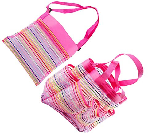 VICASKY 4piezas Bolsas De Malla Coloridas para Juguetes De Playa para Almacenamiento De Conchas y Juguetes Práctico y Ligero para Vacaciones