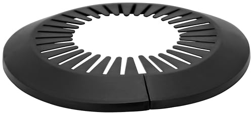 INDPROD Flanschrohr-Abdeckung, Dekoration, 12 cm bis 14 cm, Sanitär-Abdeckplatten, Rosette für Heizkörper, Wasserablaufrohrleitung, PP-Wandflansch, Sanitär-Abdeckplatten, schwarz, 1 Stück (120 mm -